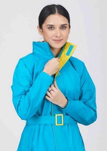 Zeel Teal &amp; Yellow Rain Coat