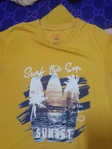 Men's Yellow Graphic T-Shirt