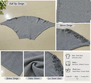 Grey Embroidered Sleeve Sweater top