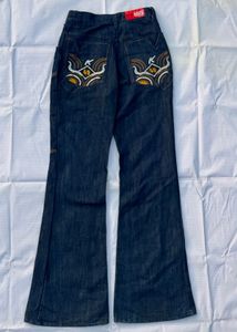 Flared Dark Wash Denim Jeans