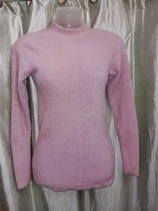 Fuzzy Lavender Turtleneck Sweater