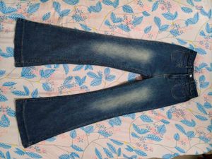 Vintage Flared Blue Denim Jeans