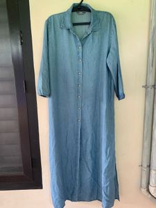 Denim Maxi Shirt Dress