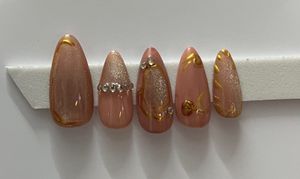 Elegant Almond Press-On Nails only 5 tips