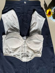 Sheer Corset Top with Blue skirt