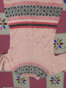 Cozy Pink Fair Isle Knit Sweater