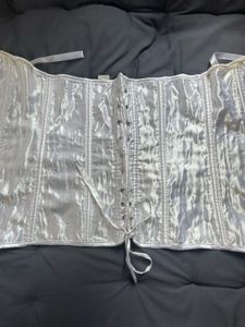 White Satin Corset Top