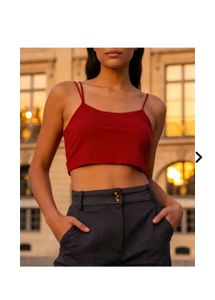 Red Spaghetti Strap Crop Top | COINS acceptable