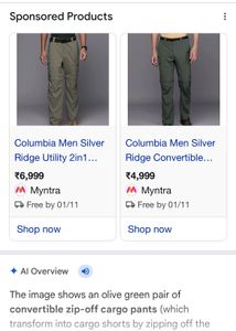 Convertible Cargo Pants Shorts Olive Green