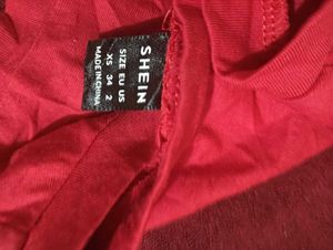 Red Ruched Drawstring Crop Top
