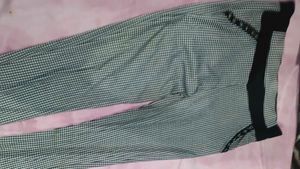 Stylish Gingham Print Pants
