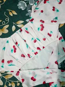 Cherry Print Crop Top