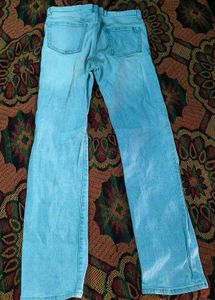 Light Wash Distressed Wide Leg Jeans