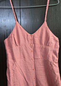 Classy Peach Midi A line Dress