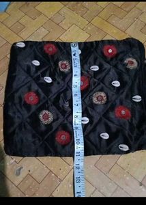 Embroidered Black Shoulder Bag