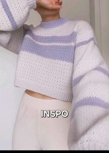 Pastel Striped Cropped Sweater Pinteresty