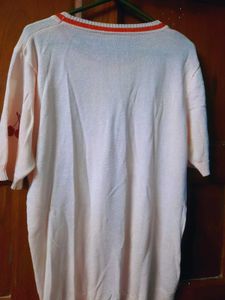 Cute Cherry Embroidered Shimmery Knit Top