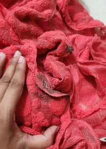 Beautiful Red Textured Ethnic Skirt