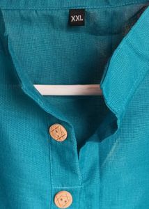 Teal Blue Mandarin Neck Kurta Xxl size