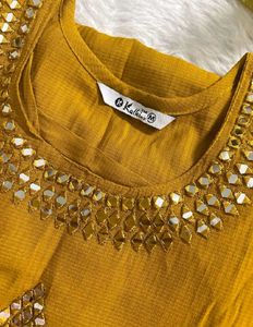 Elegant Yellow Kurta Set with Embellishments