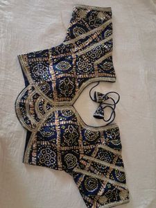 Stylish Navy Blue Embroidered Blouse