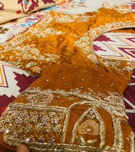 Organza Hand-Embroidered Bridal Lehenga