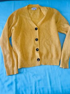 Mustard Yellow Button-Up Cardigan