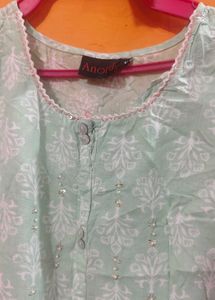 Mint Green Printed Kurti