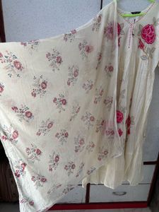 Elegant Floral Print Kurta and duppatta