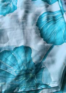 Beautiful Blue Floral Saree