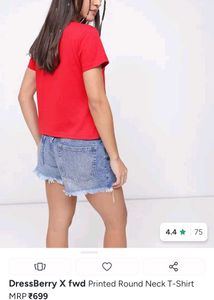 Red Butterfly Print T-Shirt