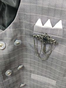 Boys' Grey  White Patterned Shirt