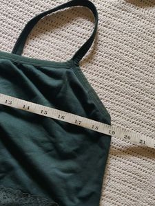 Women's Green Lace Trim Camisole Top