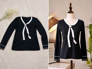Chic Black &amp; White Bow Tie Top