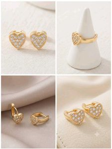Chic Heart Hoop Earrings & Ring Set