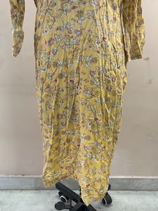 Yellow Floral Print Kurta