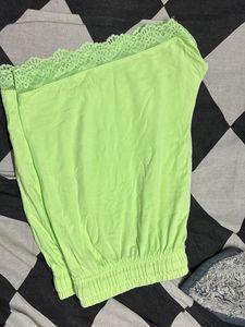 Neon Green Lace Trim Tank pant