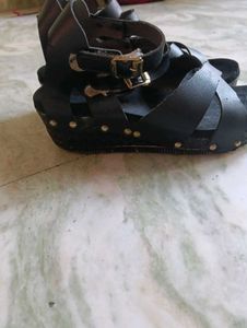 Black Strappy Flat Sandals