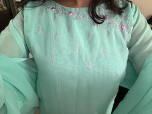 Vintage Sea Green Y2k Embroidered Kurta Set 🩵