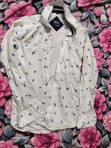 Men's White Printed Casual Shirt
