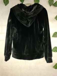 Black Velvet Zip-Up Hoodie