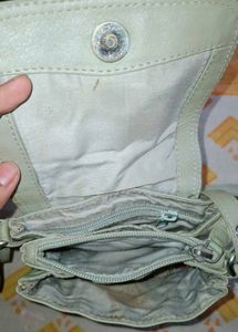 Light Green Leather sling Bag