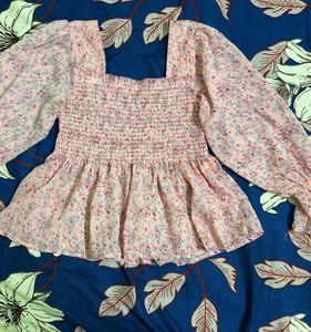 Floral Smocked Long Sleeve Top