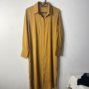 Mustard Yellow Long Shirt Dress