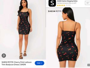 Shein Cherry Print Bodycon Dress