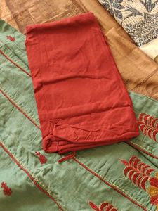 Embroidered Cotton Kurta Set with pants and dupatt