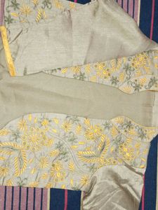 festive wear golden embroidered kurti jacket/shrug