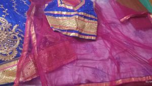 Royal Blue Lehenga Choli with Gold Embroidery