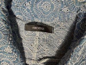 Boho Print denim Button-Up Shirt