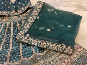 Exquisite Teal Lehenga Choli Set